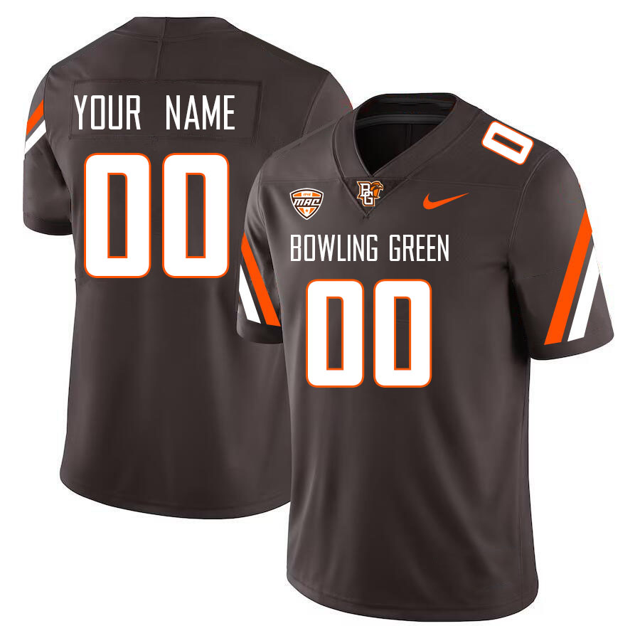 Custom Bowling Green Falcons Name And Number College Football Jerseys Stitched Sale-Brown